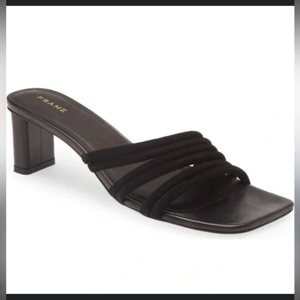 Frame Denim Le Tonga Leather Mules in Noir - Size 39